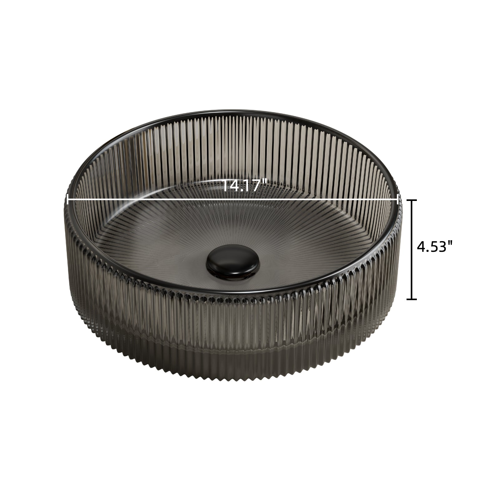 Sonny 14'' Bathroom Round Crystal Glass Sink