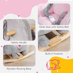Qaba Baby Elephant Rocking Chair Toddler Rocker Toy