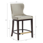 Blair Wood Upholstered Counter Stool in Stone