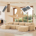 U-shaped Boneless Sofa with High Density Sponge