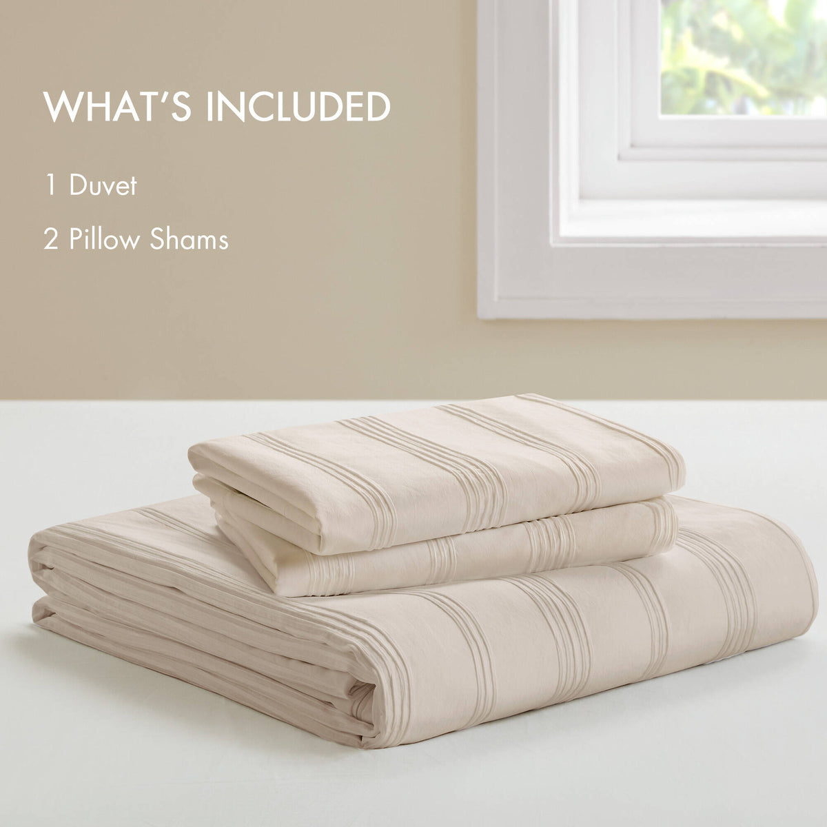 3-Piece Full Woven Striped Duvet Set