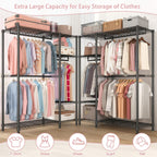 Heavy Duty Clothes Rack, Freestanding Closet Organizer