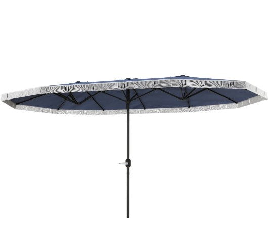 Spacious Extra Large Outdoor Rectangle Patio Umbrella with Crank Handle