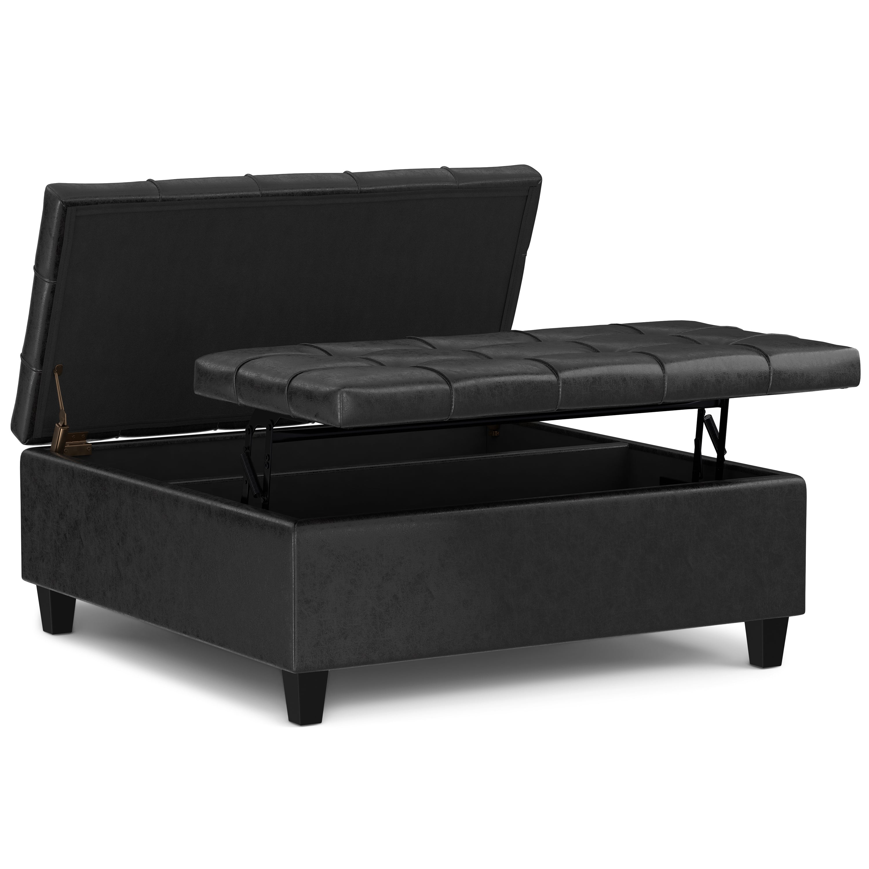 Harrison 40 Inch Wide Large Square Coffee Table Storage Ottoman