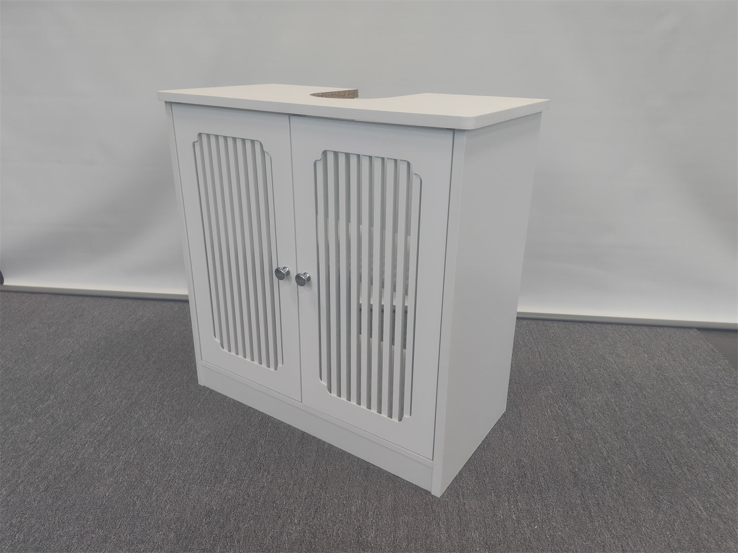 Louvered Double-Door Floor-Standing Bathroom Vanity