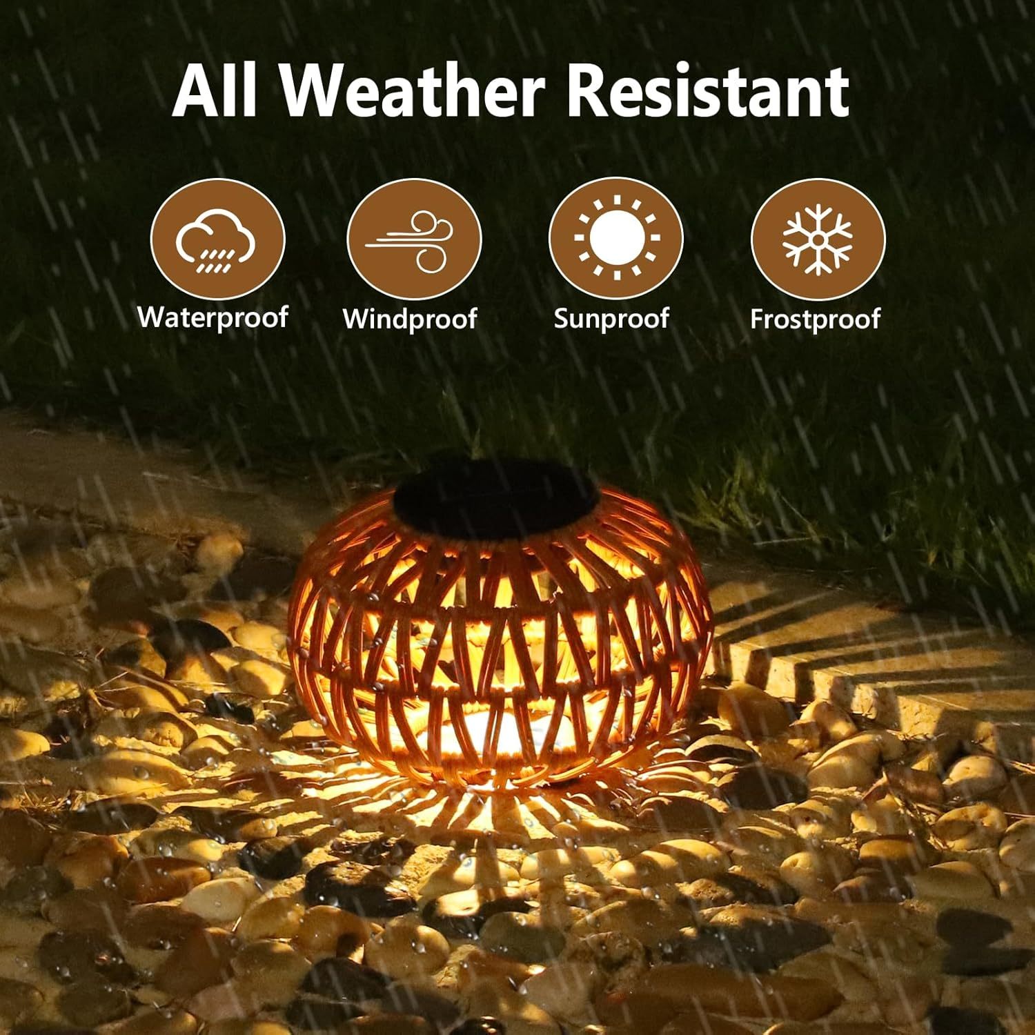 2 Pack Solar Lanterns Outdoor Waterproof Table Lamp Decor