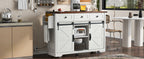 K&K 53.7" Farmhouse Kitchen Island with Power Outlet