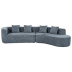 U_Style 132" Modern Sectional Sofa with Curved Design