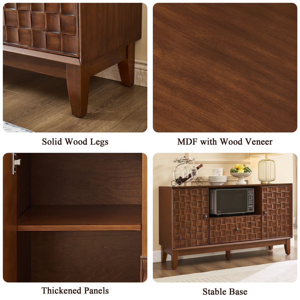 Mid-Century TV Stand for TVs Up to 55" with Storage Cabinet