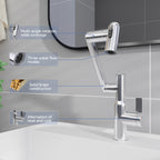 Chrome Bathroom Sink Faucet with Spray Function