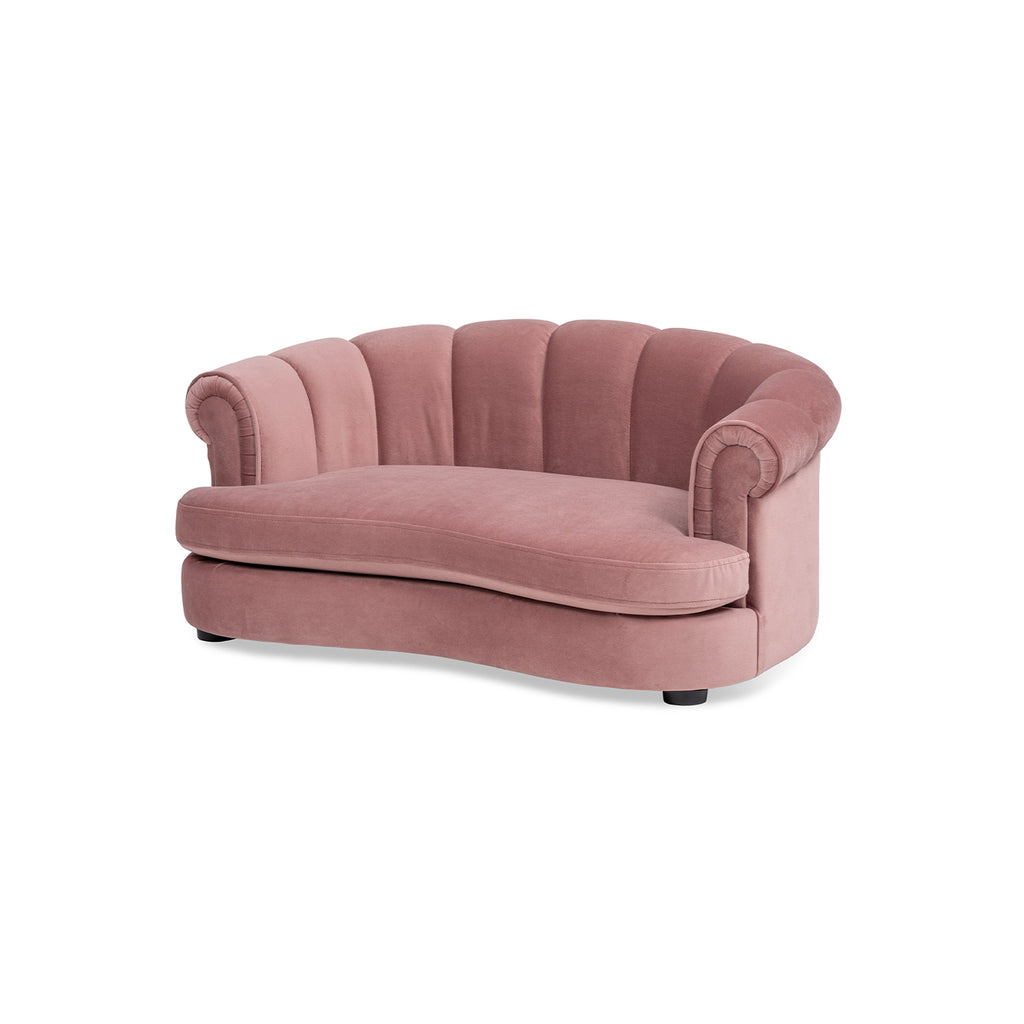 Halle 35.5" Rolled-Arm Dog Bed with Channel-Tufted Back