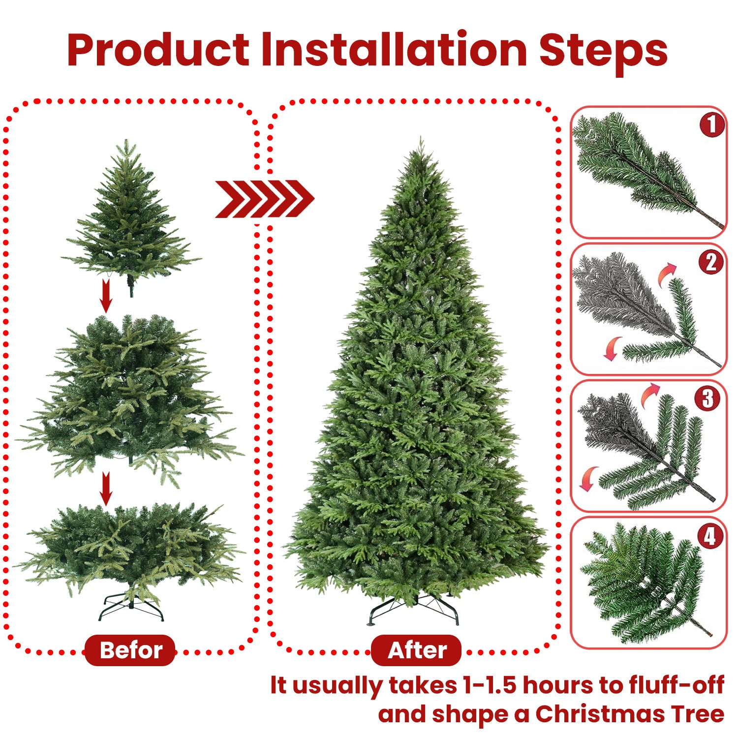 4ft Premium PE & PVC Artificial Christmas Tree