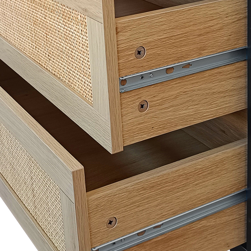 59.06" 6-Drawer Rattan Storage Cabinet