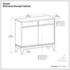 Harper 40 Inch Wide Solid Wood Entryway Storage Cabinet