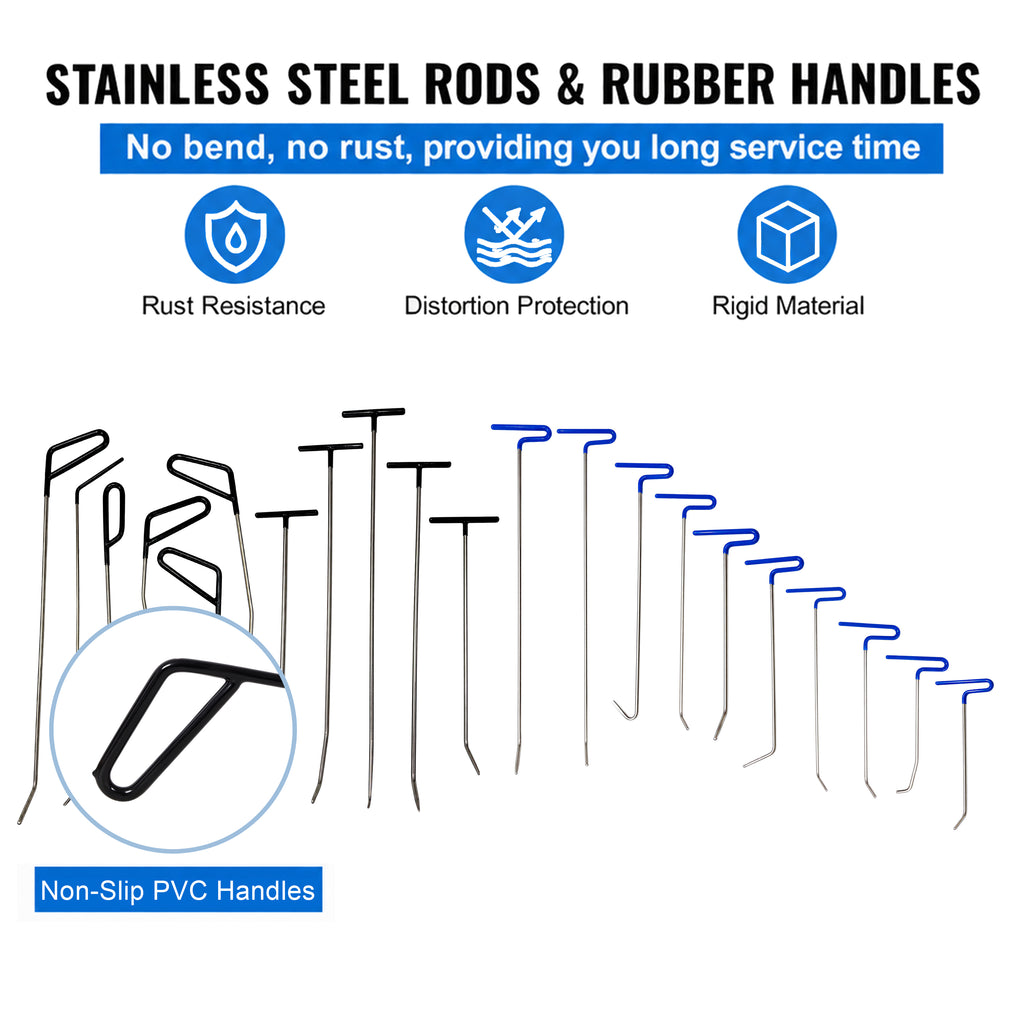 21 Pcs Paintless Dent Repair Rods Kit