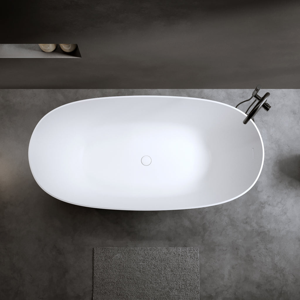 61'' Freestanding Bathtub - Resin Stone Soaking Bathtub