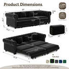 Chesterfield 3-in-1 Pull-Out Sofa Bed
