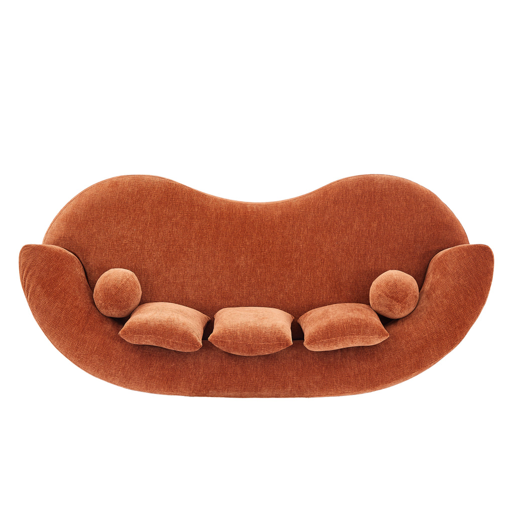 90 In. Curved Modern Chenille Sofa