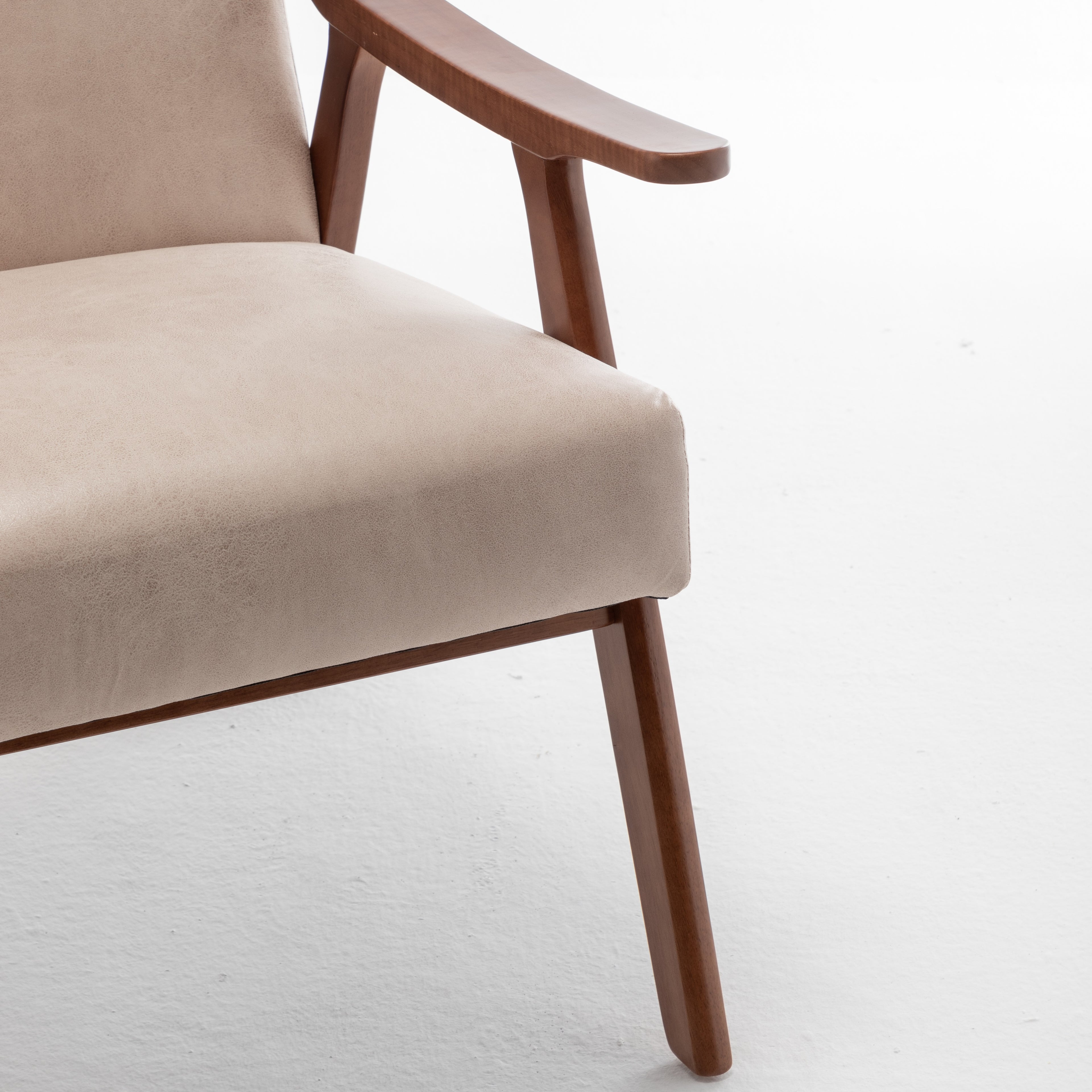Mid-Century Modern Accent Chair with Microfiber Upholstery