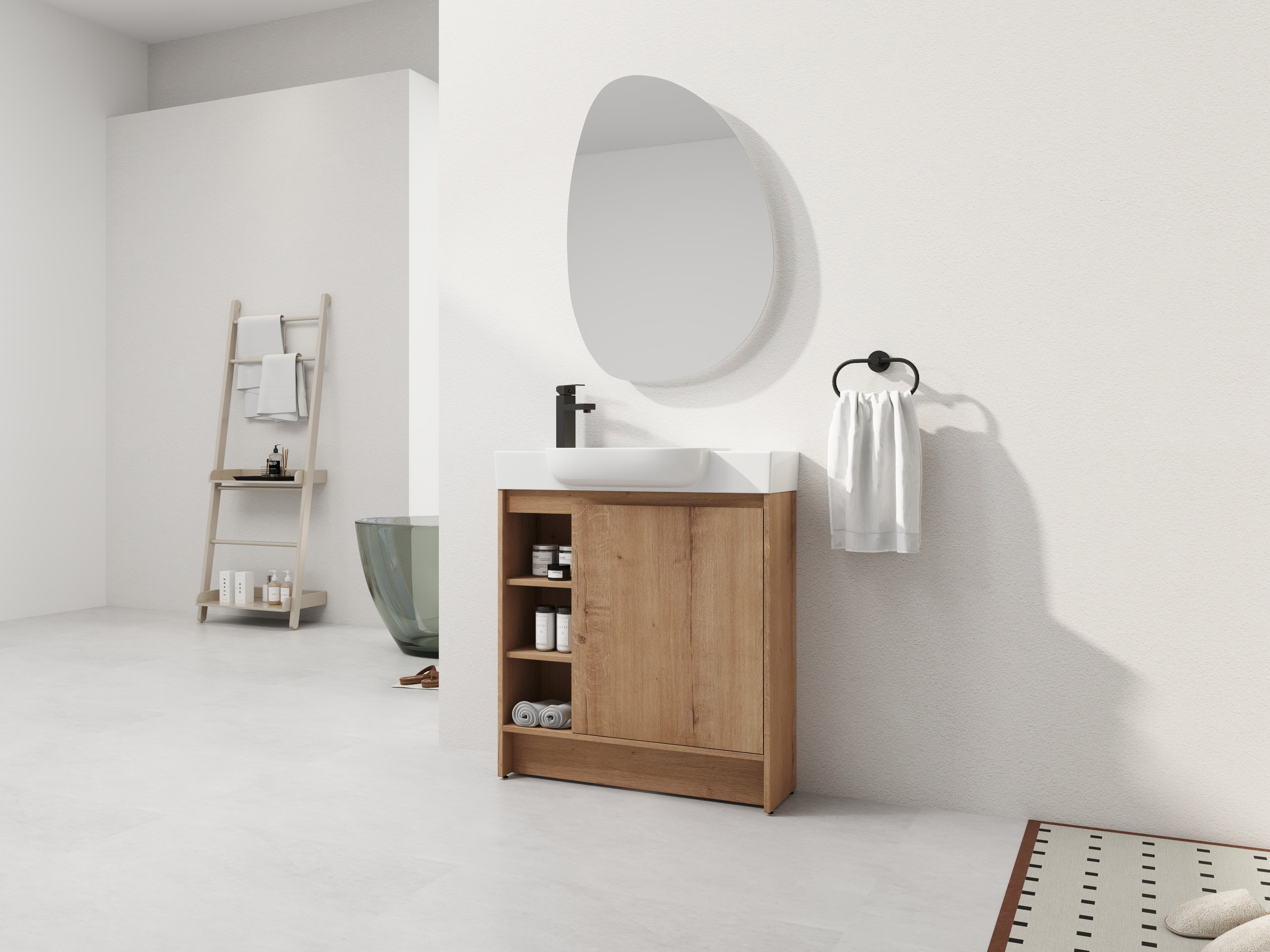 30'' Freestanding Bathroom Vanity with Ceramic Sink