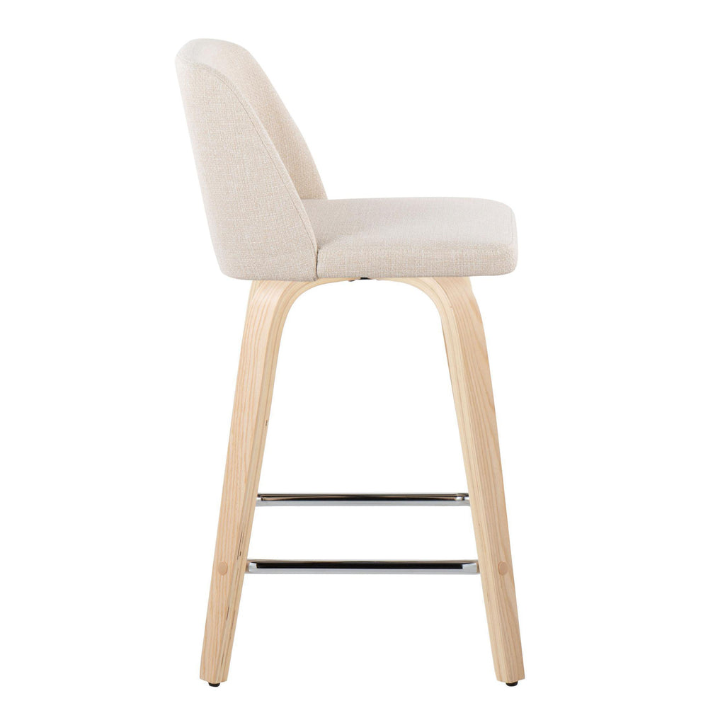 24" Contemporary Fixed Height Counter Stool with Swivel