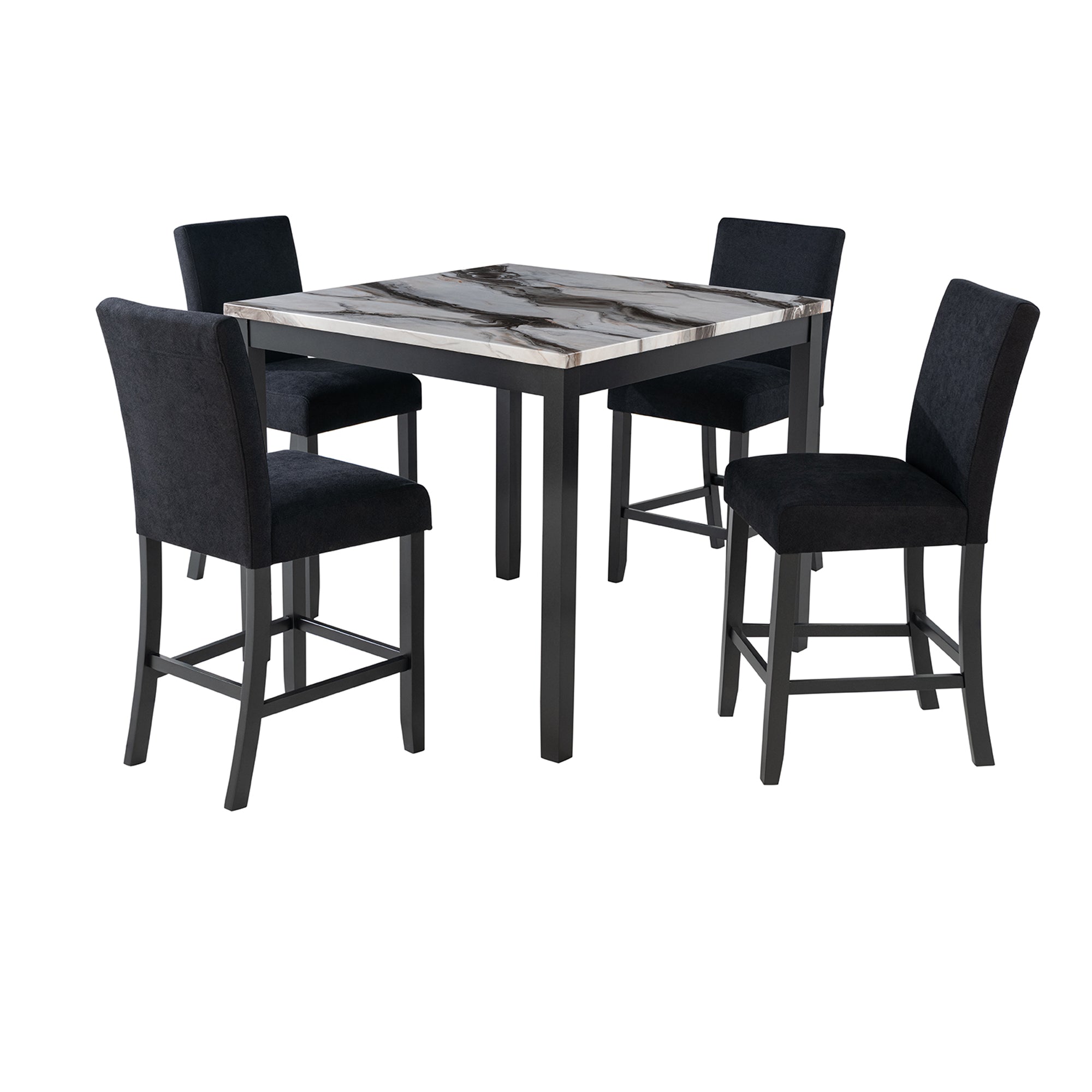 Leoncia Bar Table and 4 Bar Stools