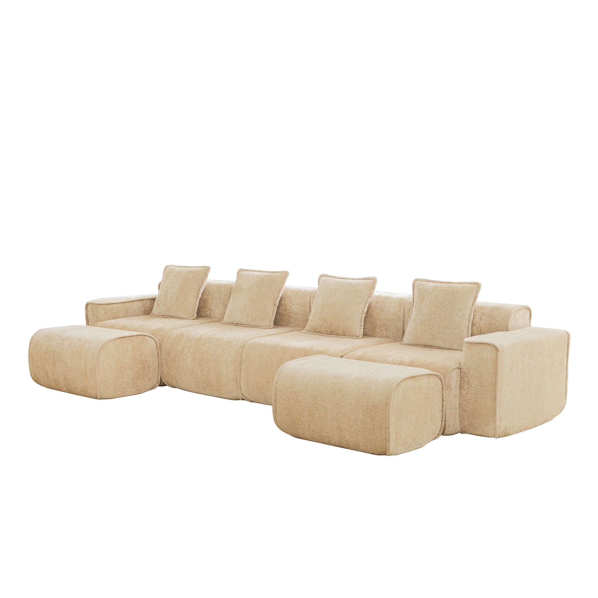 Streamlined Design Modular 4 Seat U Shape Sectional Sofa