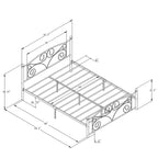 Queen Size Unique Flower Sturdy System Metal Bed Frame