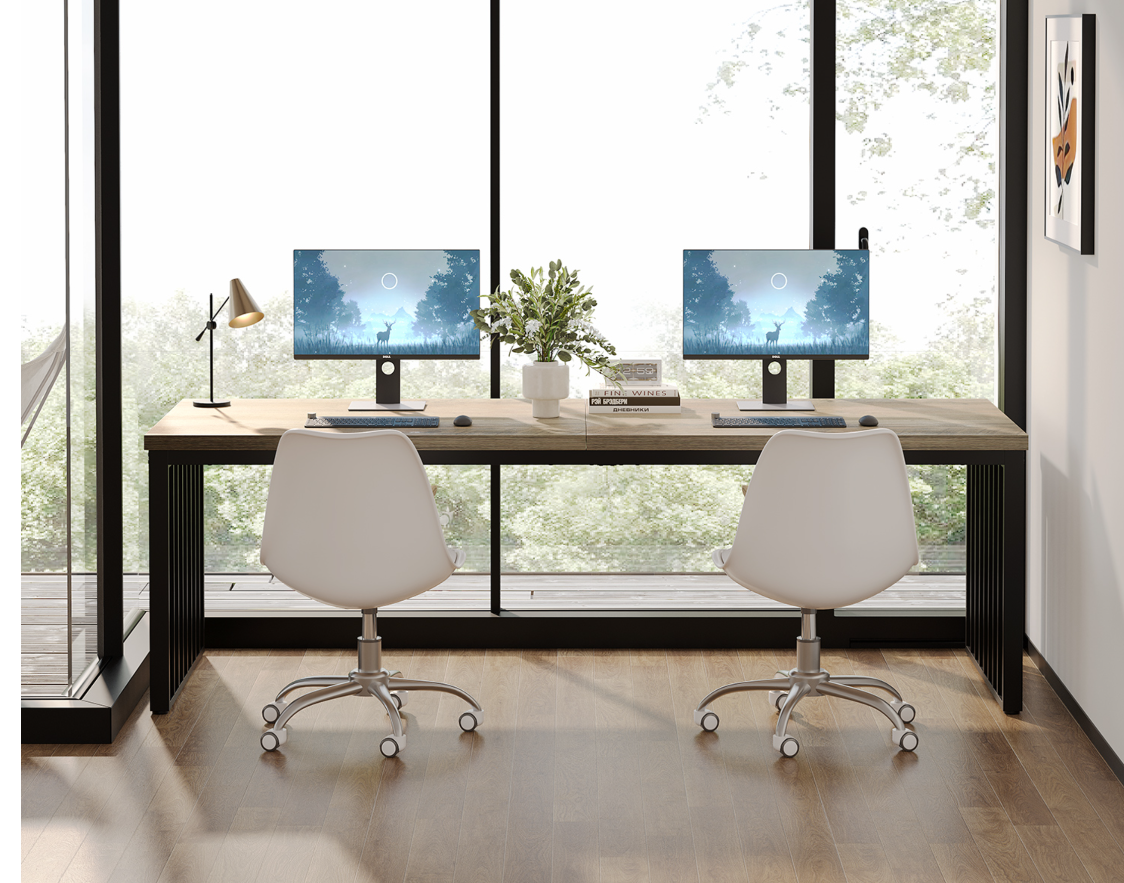 78.74 Inches Double Computer Desk for 2 Person