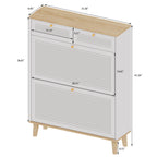 Shoe Cabinet with 2 Flip-Up Doors and Drawers