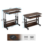 32 Inches Portable Desk with Power Outlets