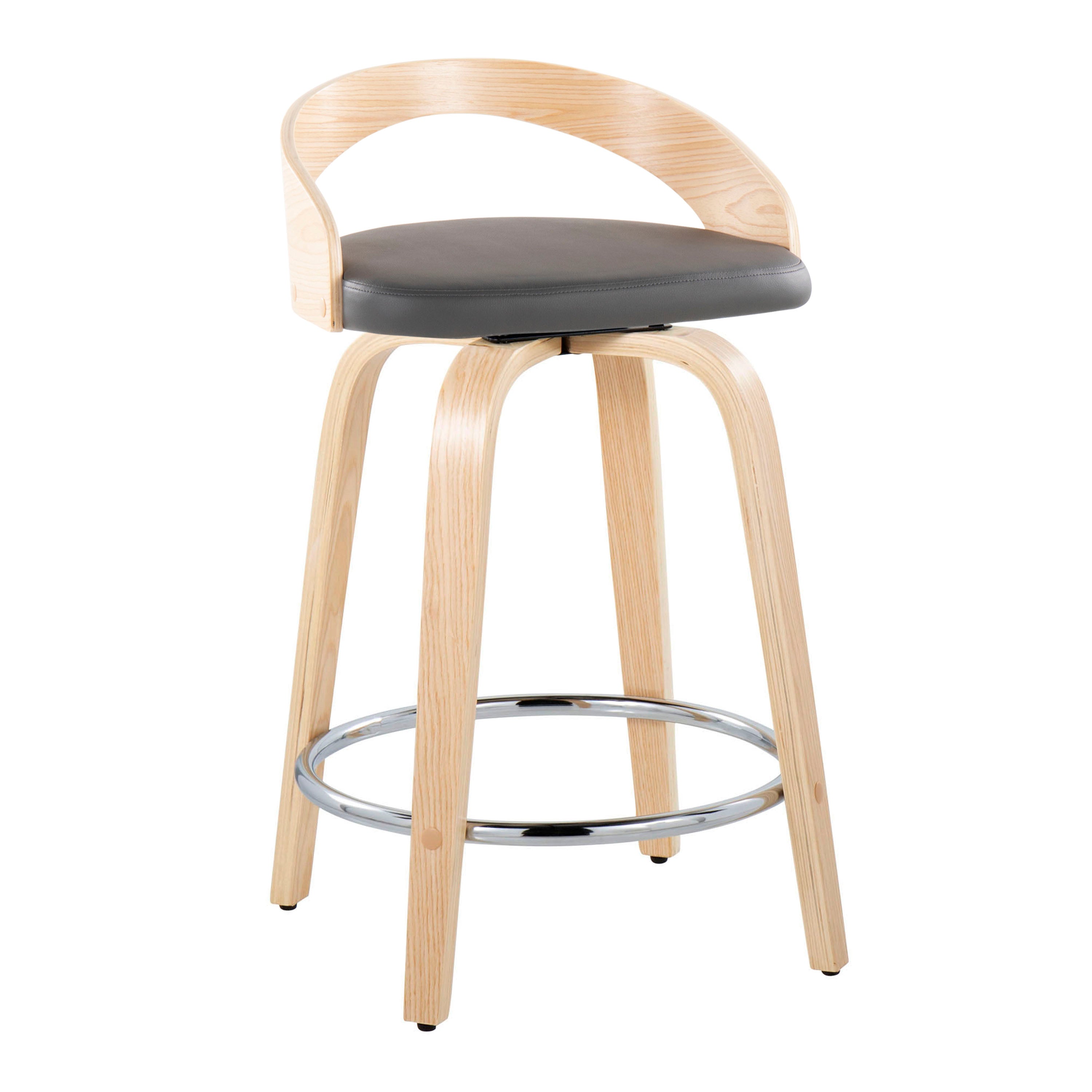 Contemporary Fixed-Height Counter Stool with Swivel