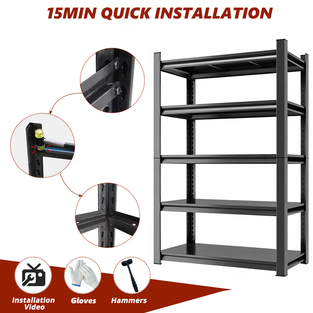 5-Tier Adjustable Storage Shelves for Garage