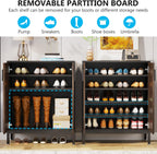 31.5 Inches Brown & Black Shoe Cabinet