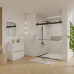 56 to 60 in. W x 76 in. H Double Sliding Frameless Shower Door