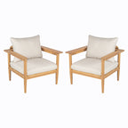 Terassi Outdoor Acacia Wood Lounge Chair, Set of 2