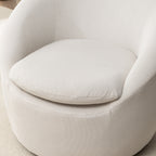 Winnie Modern Teddy Fabric Barrel Chair, 360° Swivel