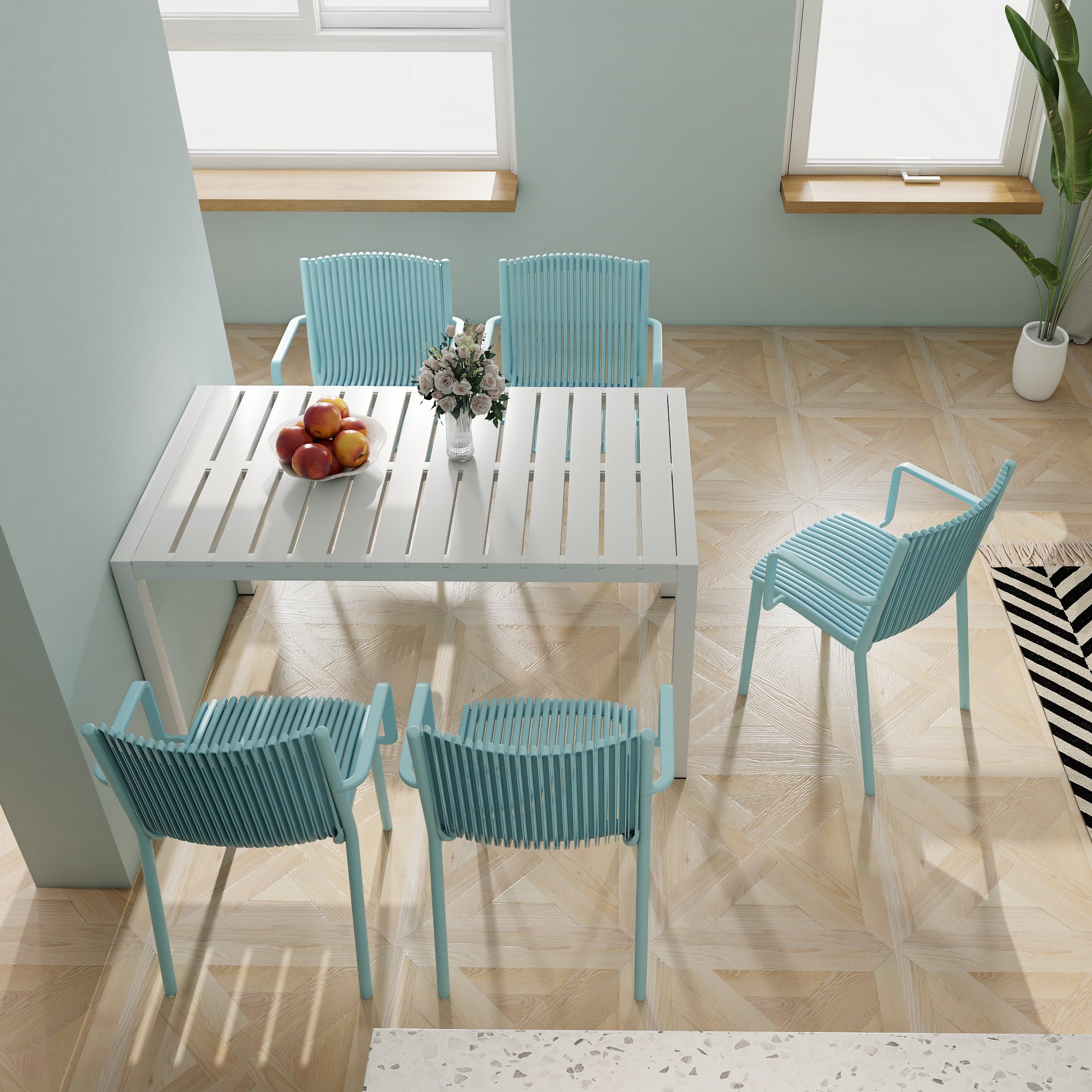 Summer 4-Piece Modern Stackable Armchair Set