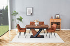 Modern Dining Table with MDF + Solid Wood Veneer Tabletop