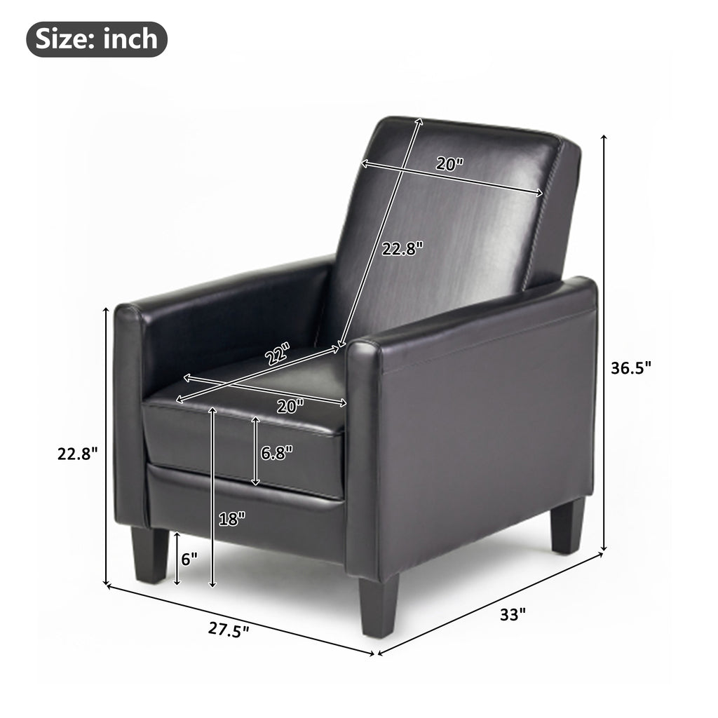 27.5" Push Back Recliner Chair