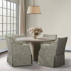 Upholstered Skirted Dining Arm Chair With Hidden Comfort