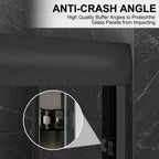 60'' W x 74'' H Sliding Frameless Shower Door with 6mm Tempered Glass