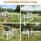 Wooden Chicken Coop with Run and Nesting Box