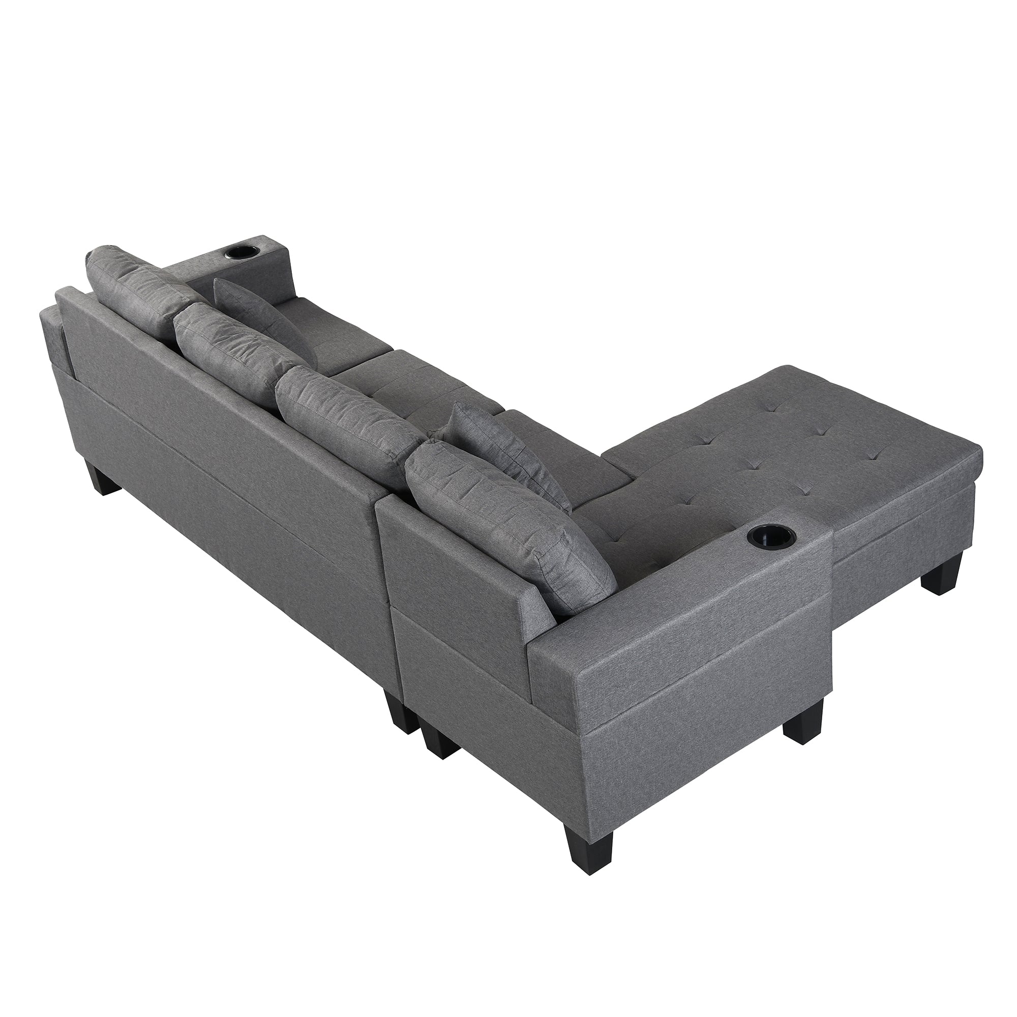 Modern L Shape Sectional Sofa Set with Chaise Lounge