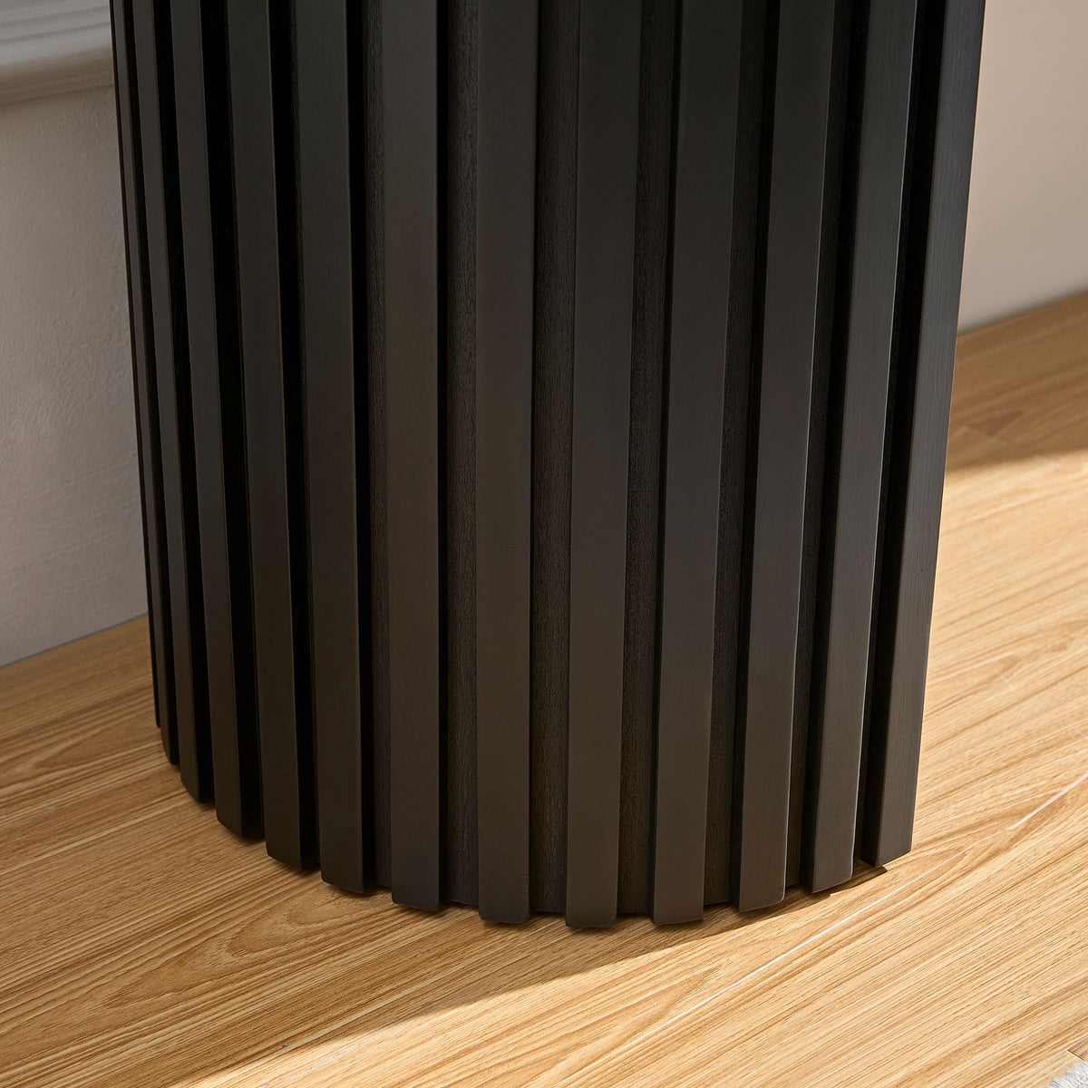 Modern Console Table with Drawer, 59-Inch, Vertical Stripe Design, Black