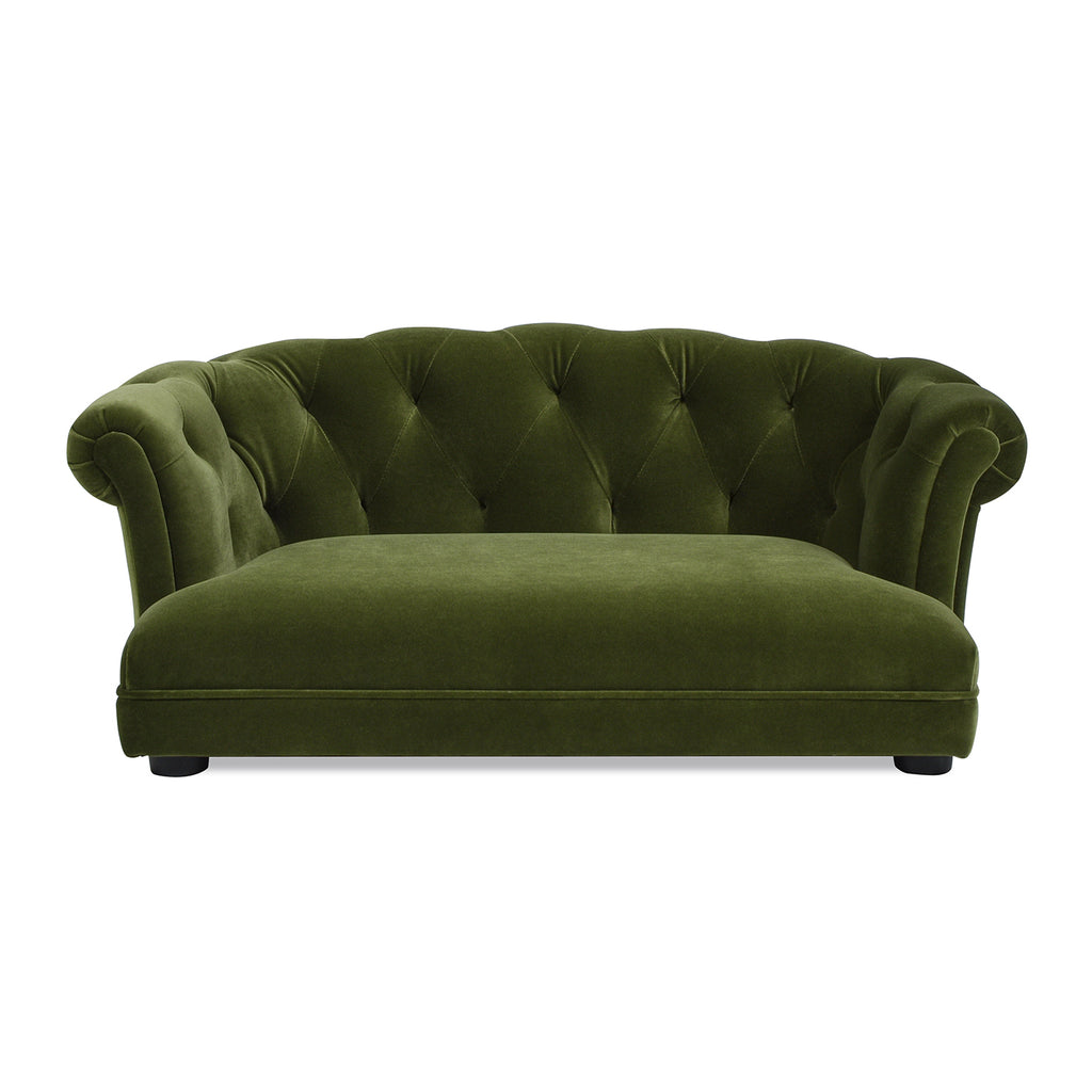 Kiki 36.5" Chesterfield Dog Sofa Bed, Medium, Olive