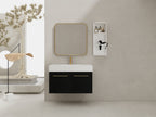 36 Inch Wall-Mounted Bathroom Vanity with Sink and Storage Rack