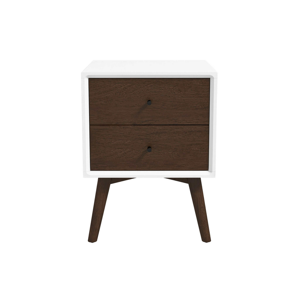 Caroline Mid Century Modern Style 2-Drawer Nightstand