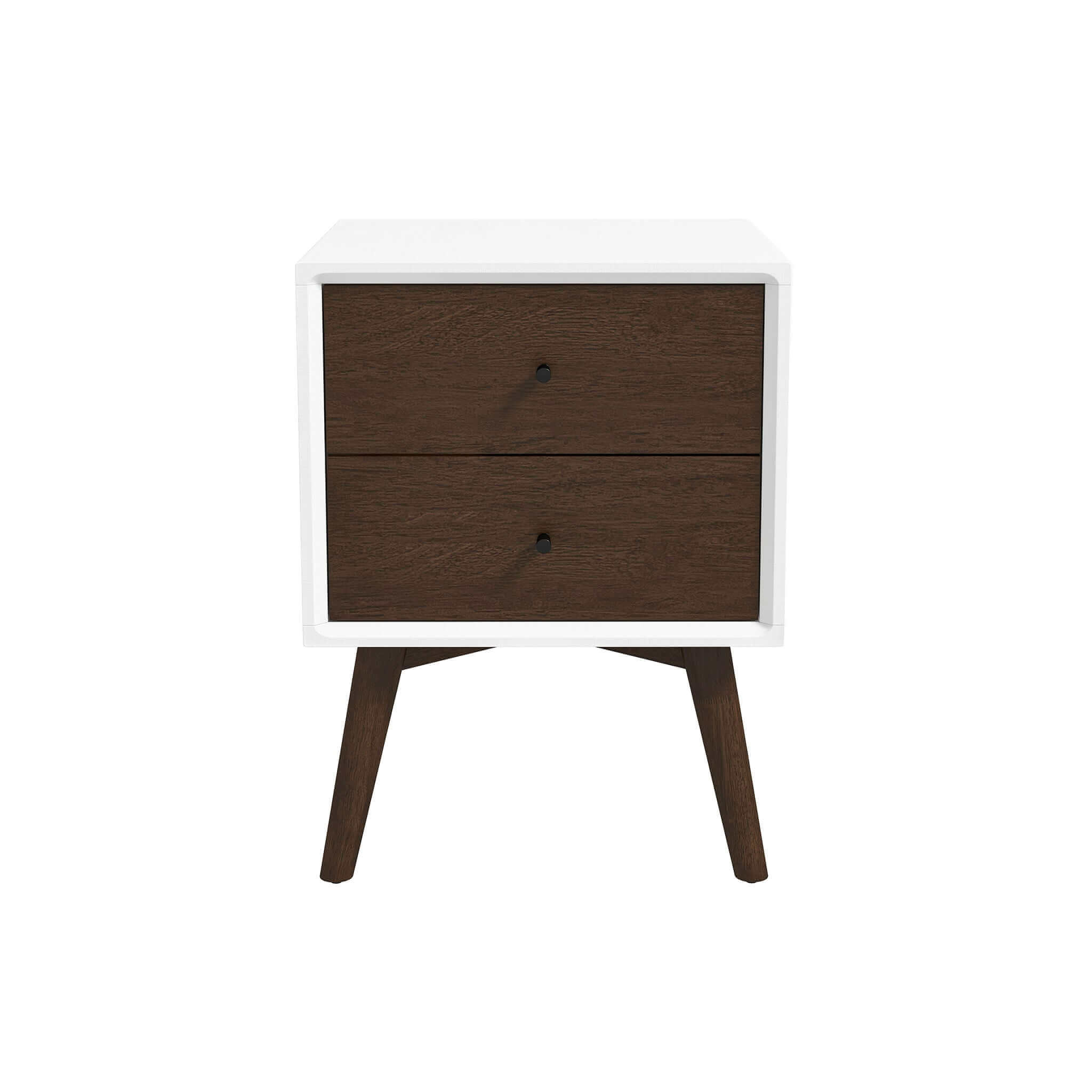 Caroline Mid Century Modern Style 2-Drawer Nightstand