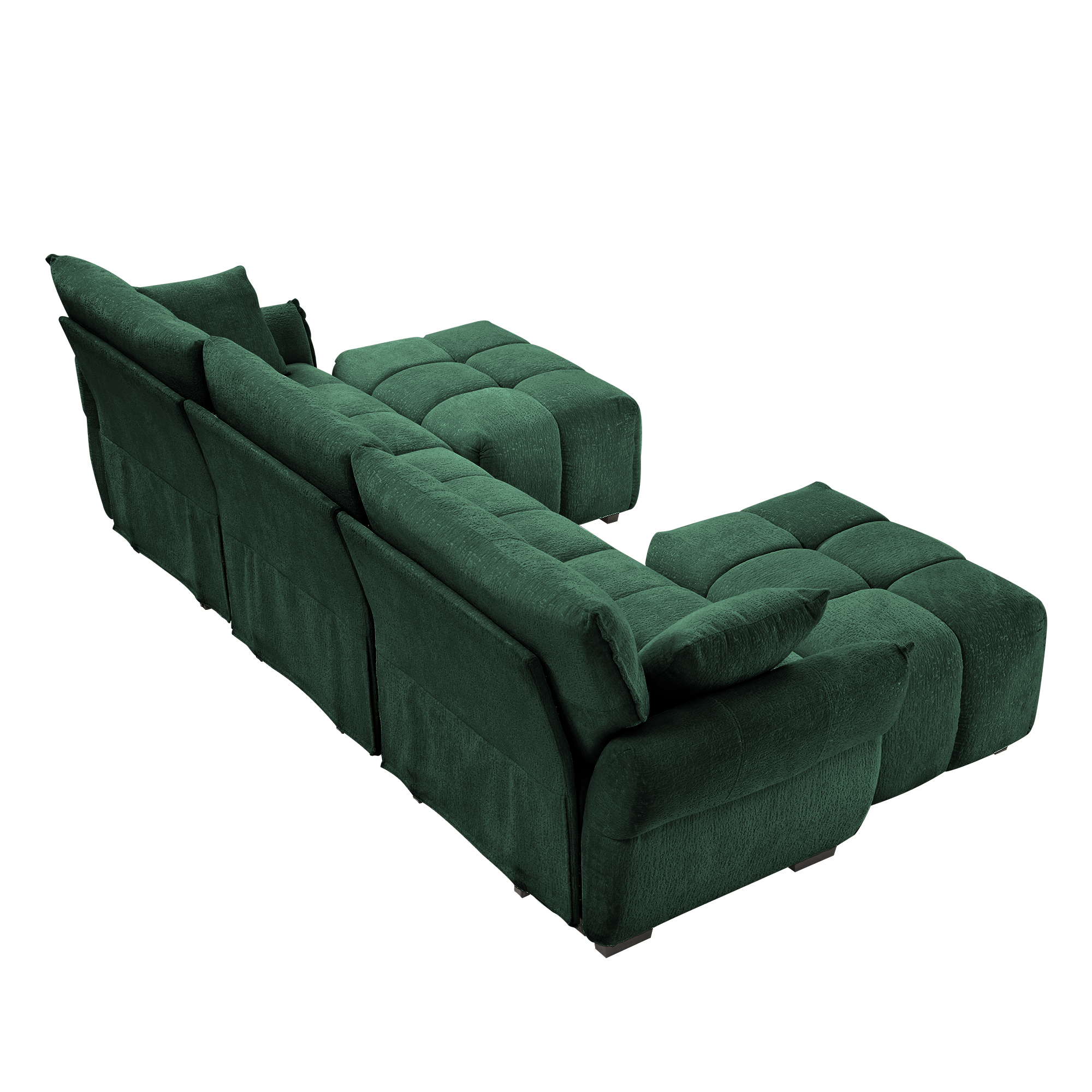 3 Seater Sofa Set With Ottoman And Throw Pillows